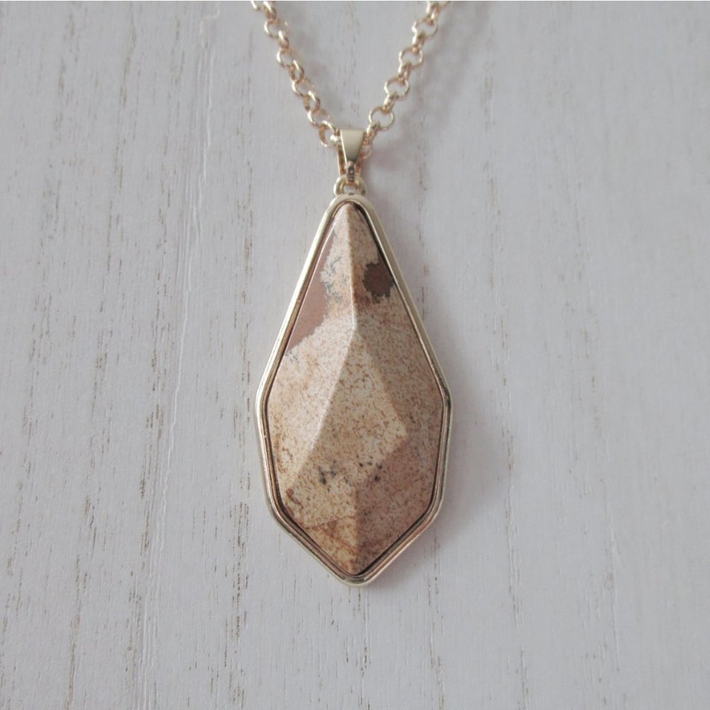 Genuine Stone Pendant Necklace
